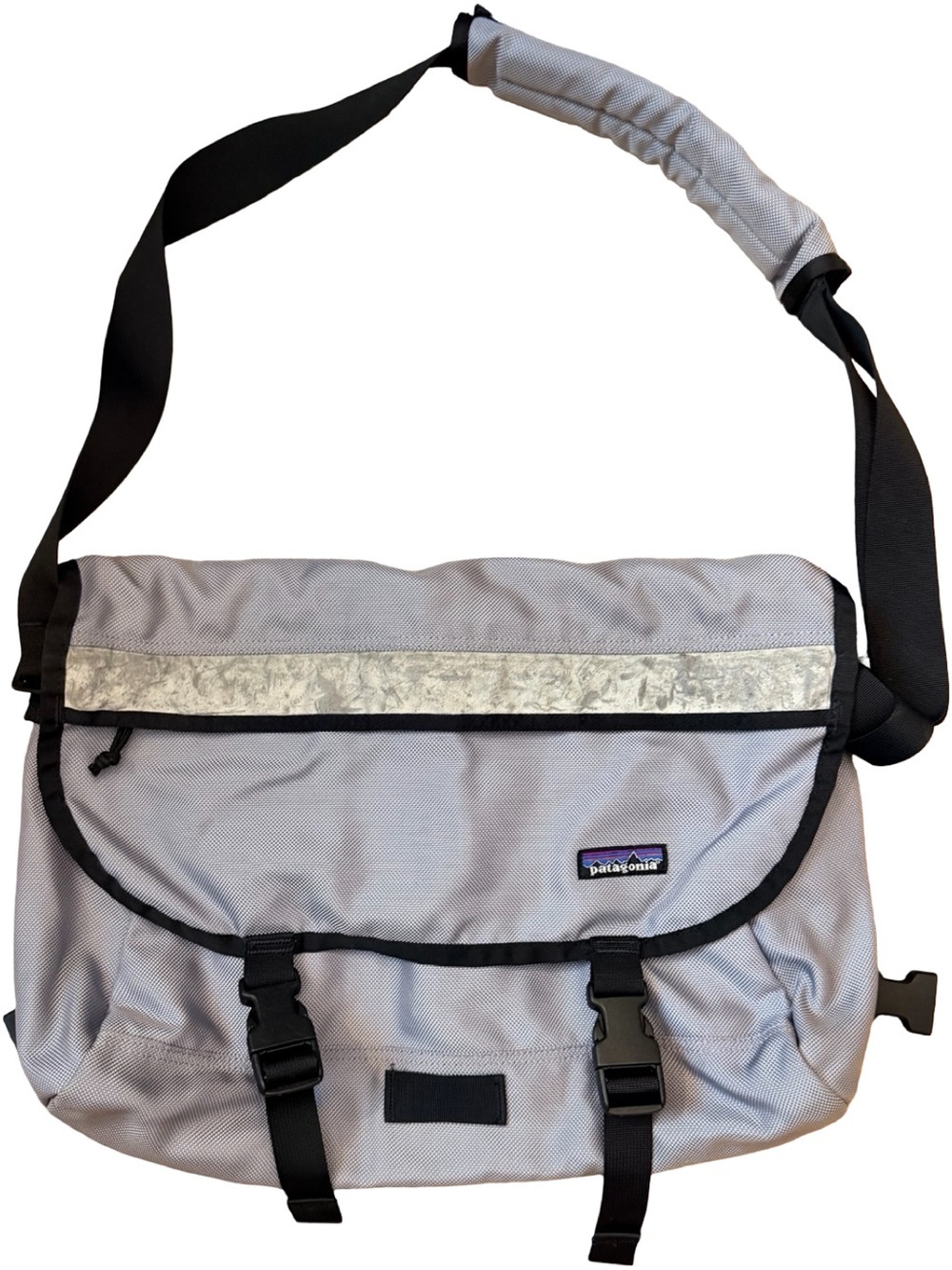 Vintage Patagonia Half Messenger Bag Gray Reflective Stripe Y2K Utility